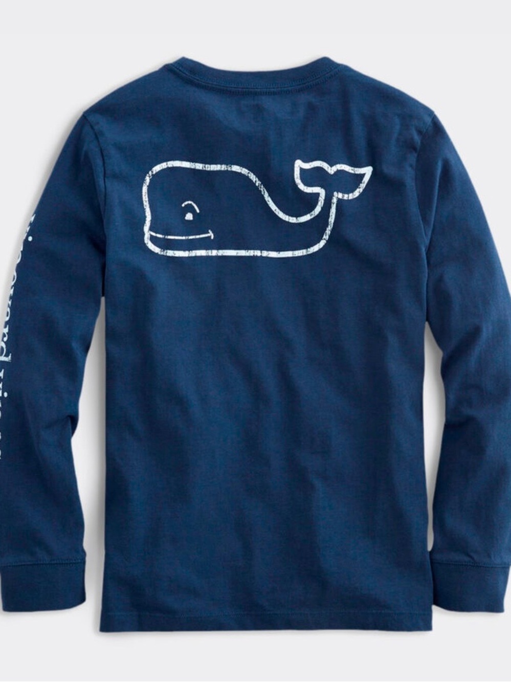 Vineyard Vines Boys' Navy Whale Long-Sleeve Shirt sz 4T